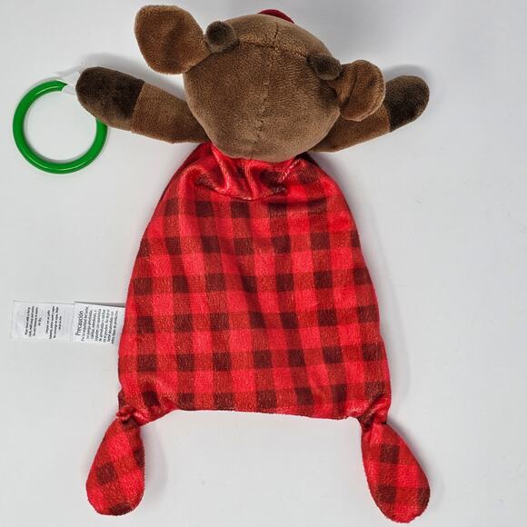 Christmas Baby Lovey Rudolph Reindeer Comfort Clutch Security Blanket Embroidery - Picture 2 of 9